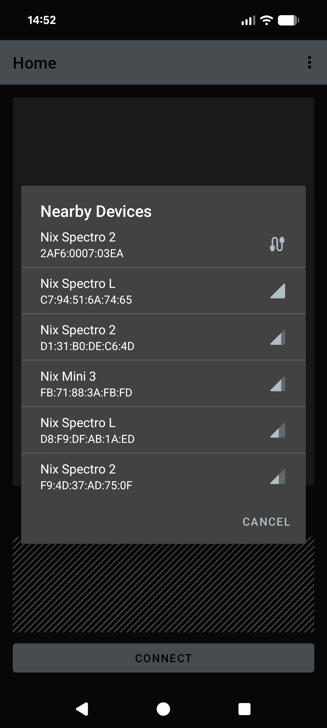 Android RSSI Screenshot