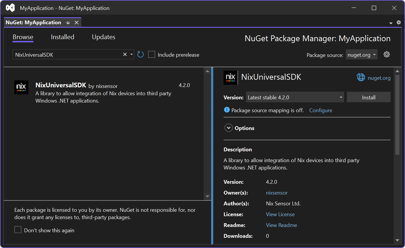 NuGet Package Manager